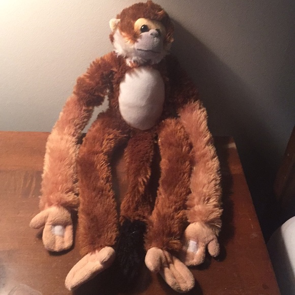monkey stuffed animal with velcro hands
